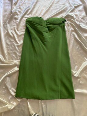 NWT Miu Miu 100% Silk Green Strapless Mini Dress size 40 / 8